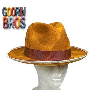 Goorin Bros Dean The Great Yellow Fedora Hat Men’s Size Medium Made in USA NWT